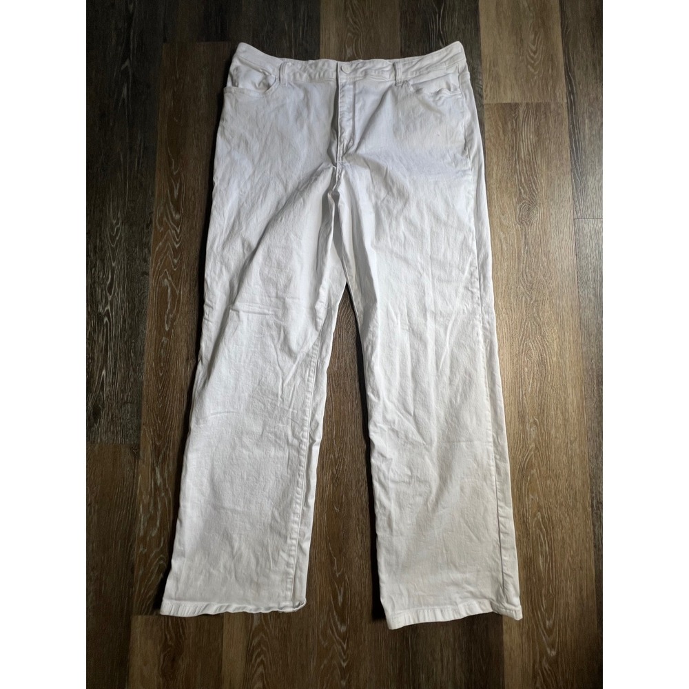 Kut from the Kloth Straight Leg Jeans Women 18 White Good Stretch Denim Pants